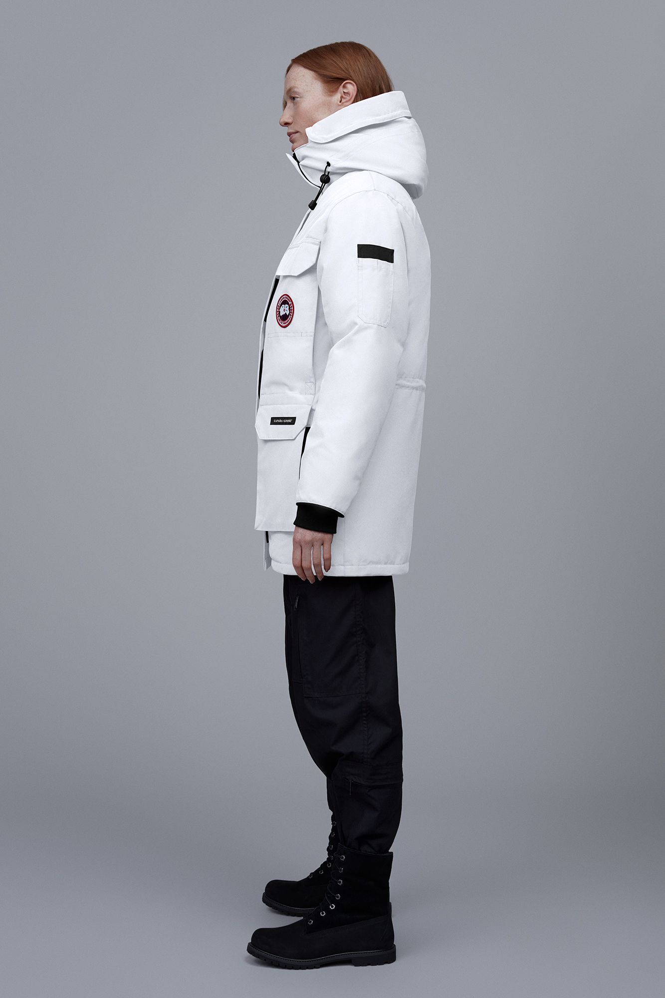 Shop Canada Goose Logo Down Jacket In White