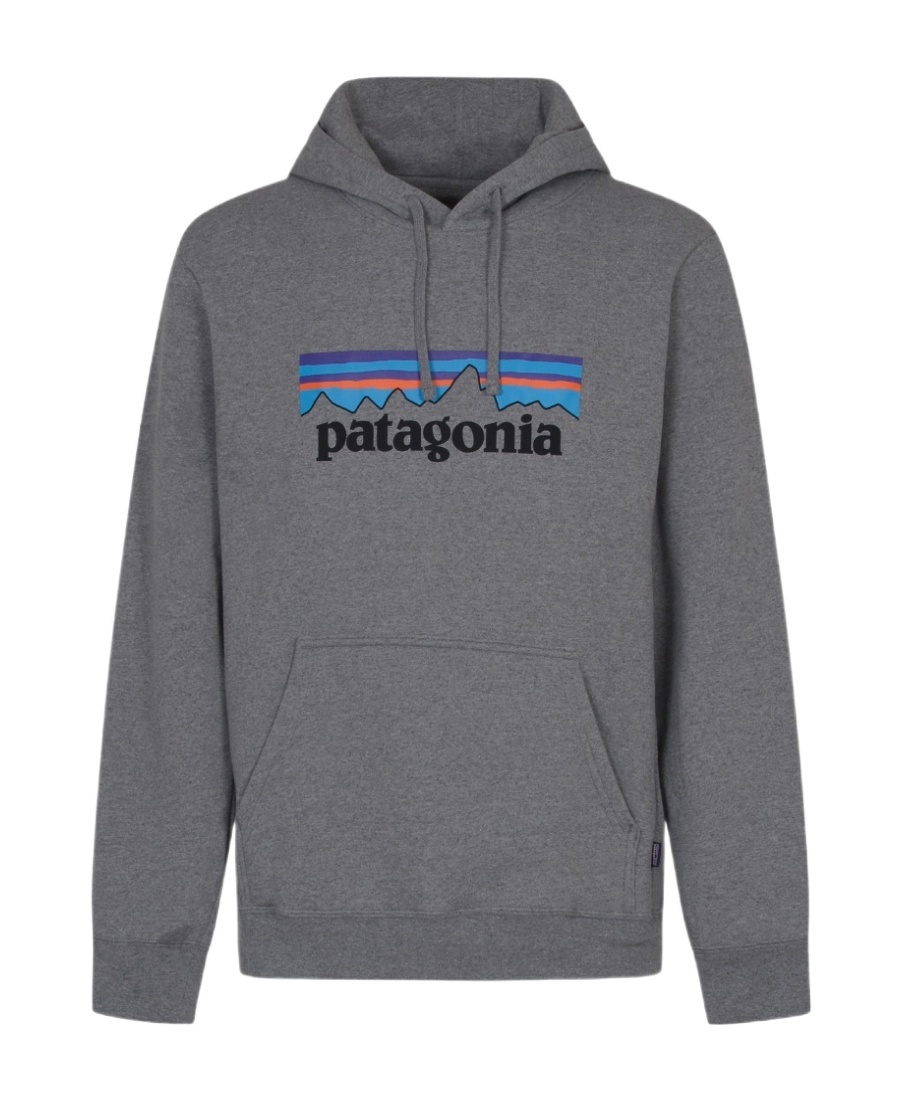 Patagonia Logo-print Organic Polyester Hoodie In Gray