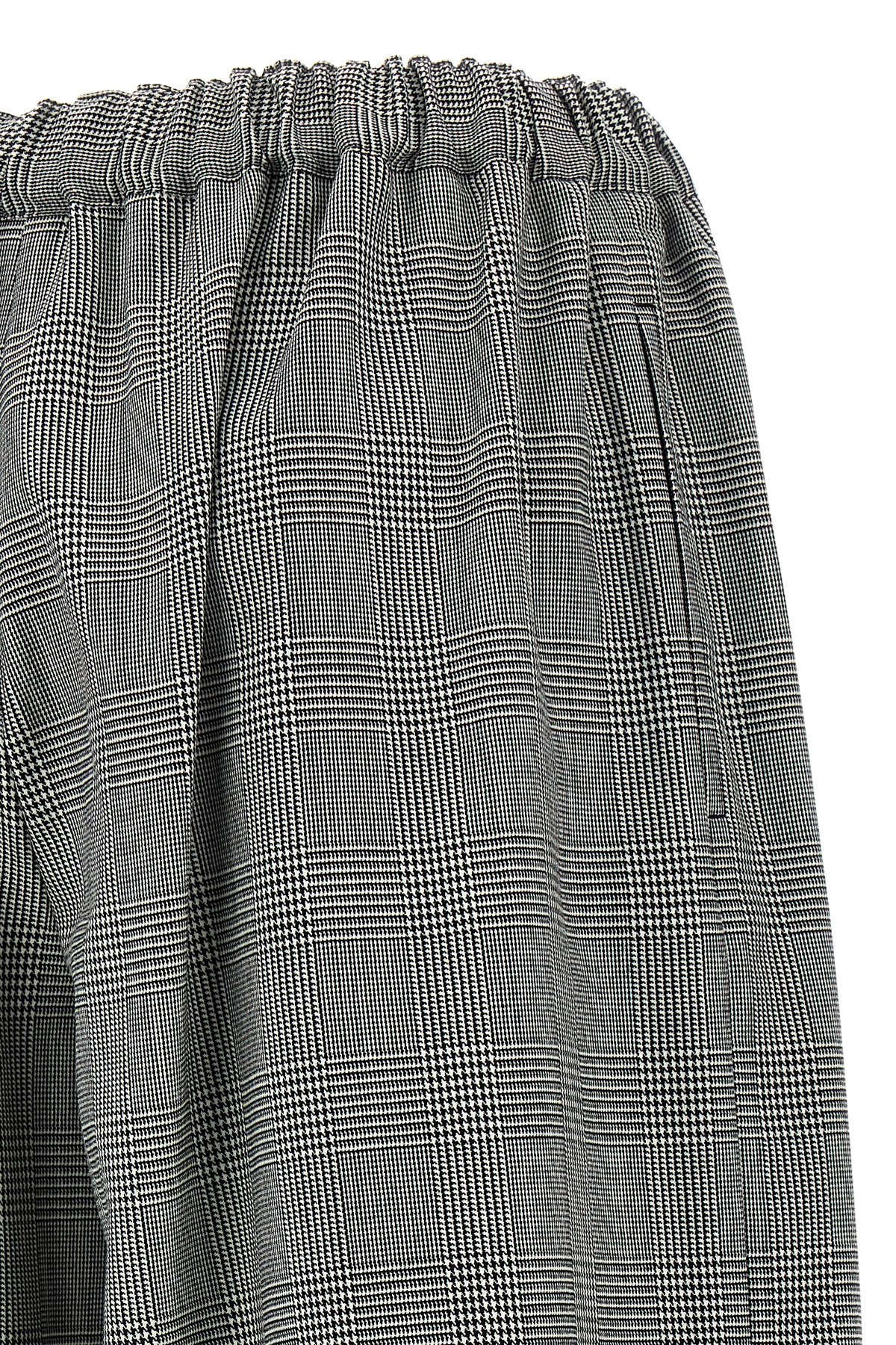 Comme Des Garçons Checked Wool Trousers Wide Leg In Gray