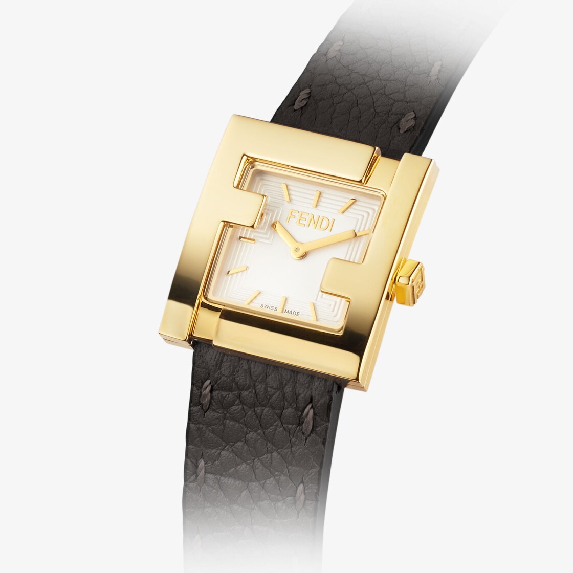 Fendi Logo Pattern Watch In Black