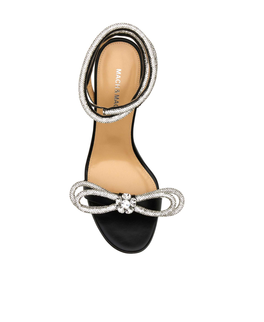 Mach&mach Double Bow 95mm Sandals In Black