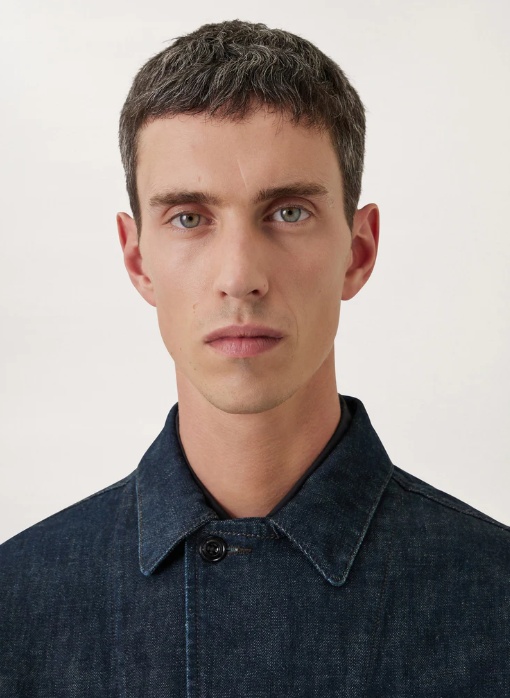 Lemaire Denim Shirt Jacket In Black