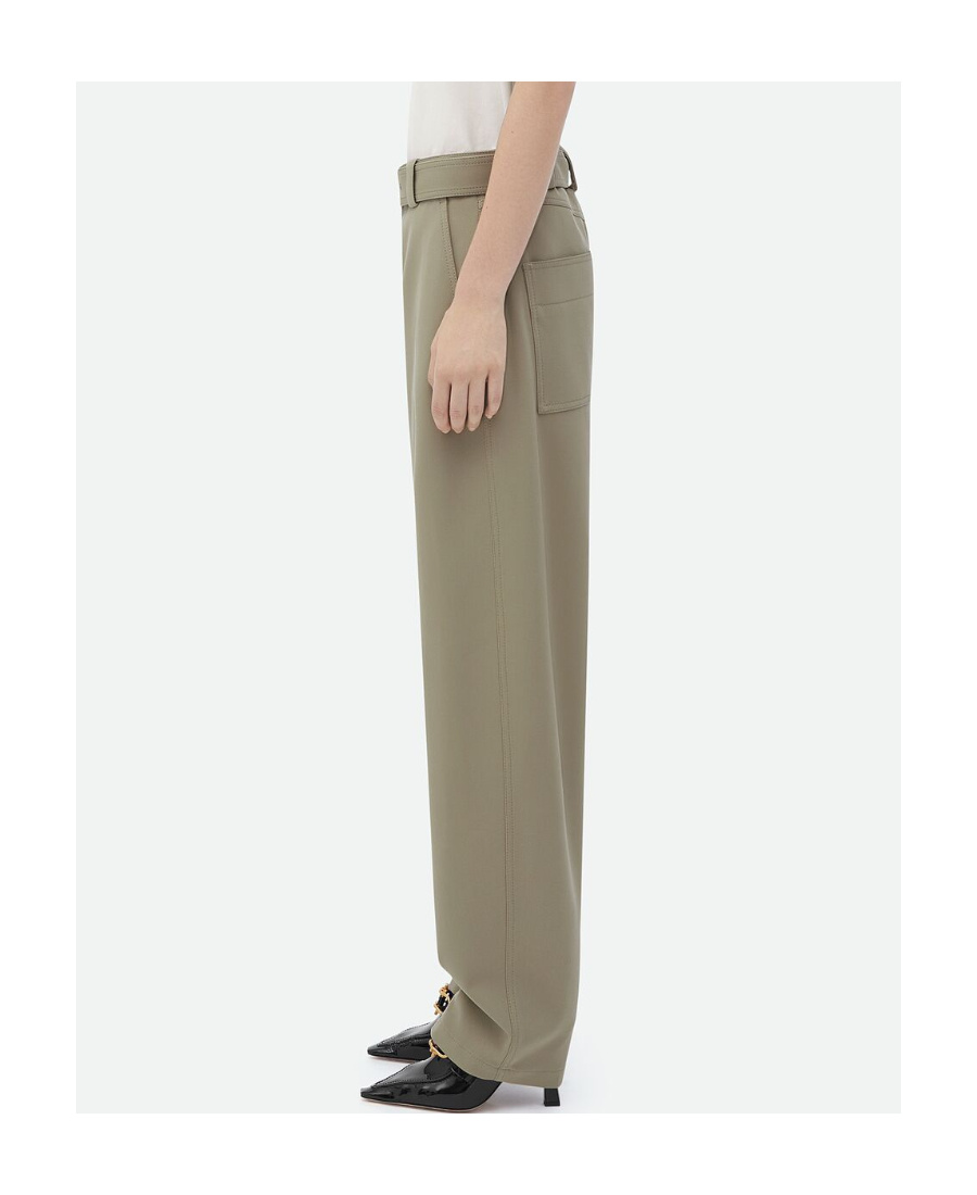 Bottega Veneta Logo Tapered Trousers Leg Trousers In Gray