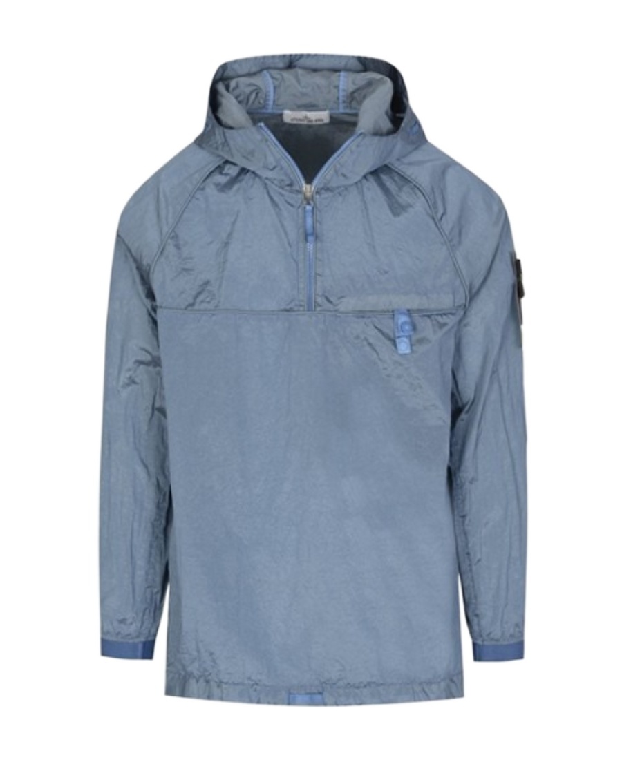 Shop Stone Island Logo Casual Jacket In Blue