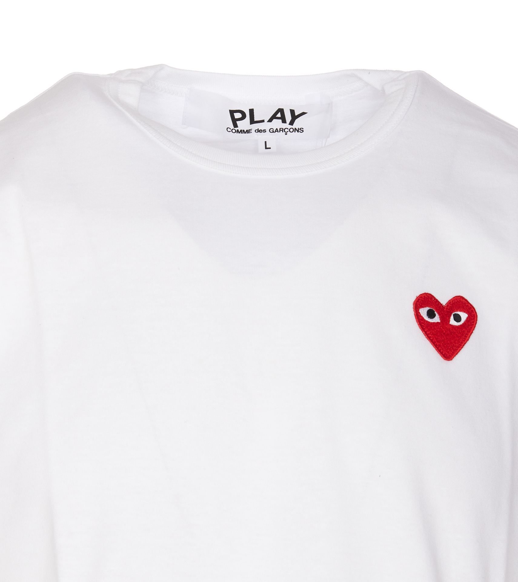 Comme Des Garçons Play Comme Des Garcons Play Heart Printed Crewneck T In White