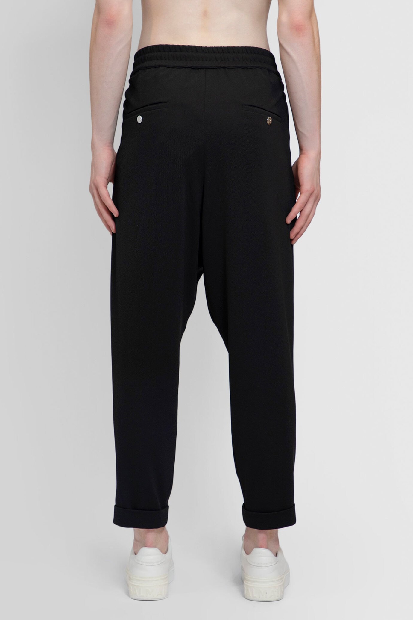 Balmain Drawstring Tapered Track Pants In Black