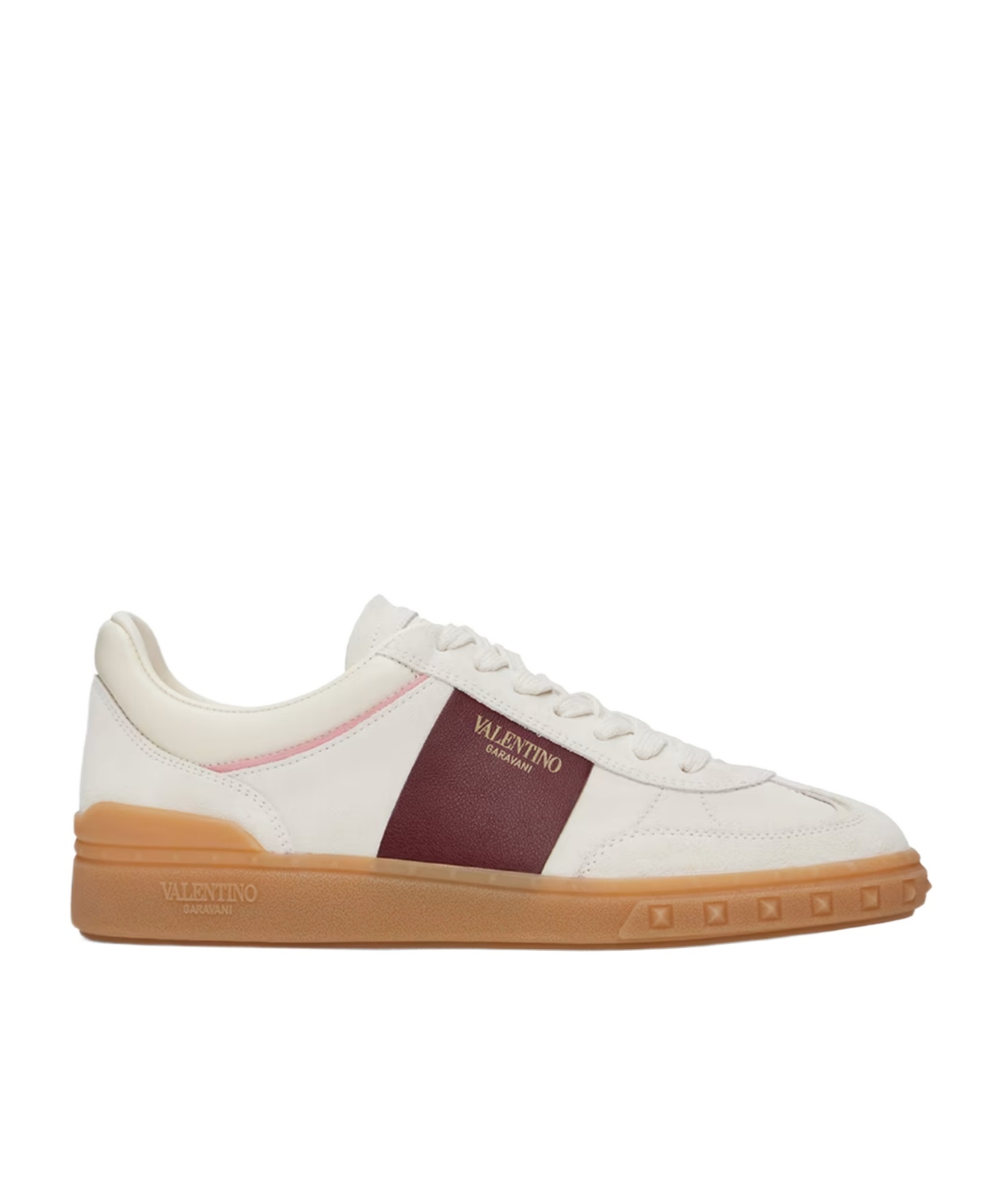 Valentino Garavani Rockstud Lace-up Sneakers In White