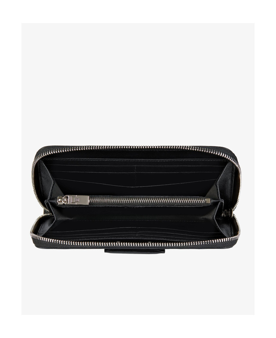 Givenchy Logo Plaque Leather Purse In Black