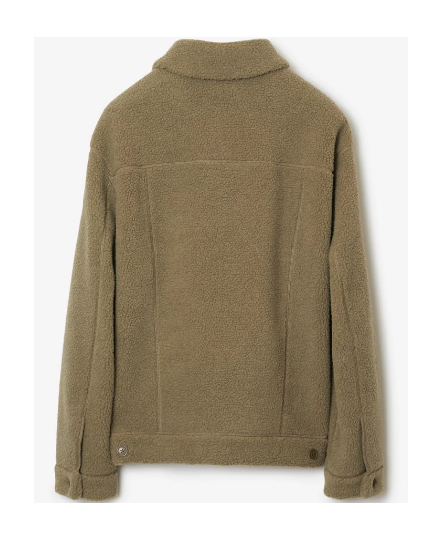 Burberry Long-sleeve Fleece Overshirt In Brown