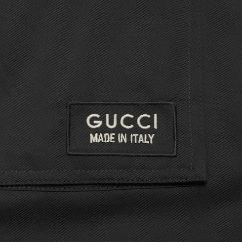 Gucci Cargo Pants In Cotton Drill With Patch In Black