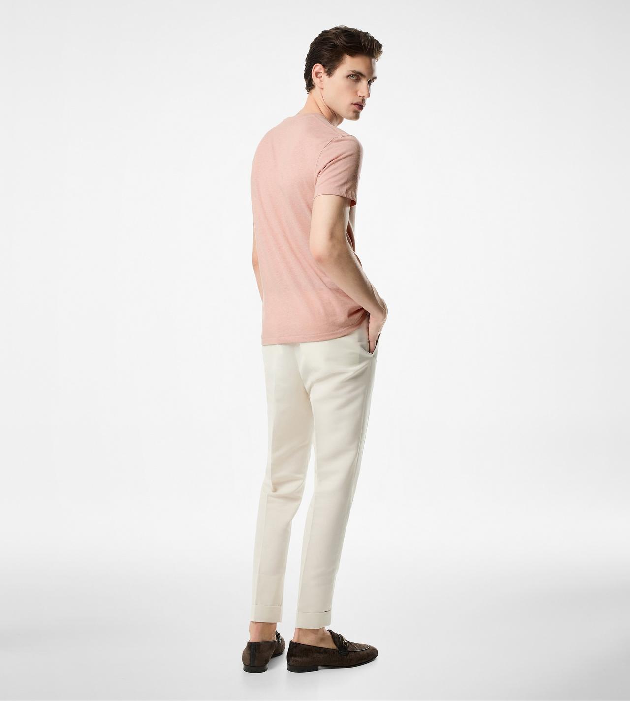 Tom Ford Cotton Blend Crewneck T-shirt In Dusty Pink