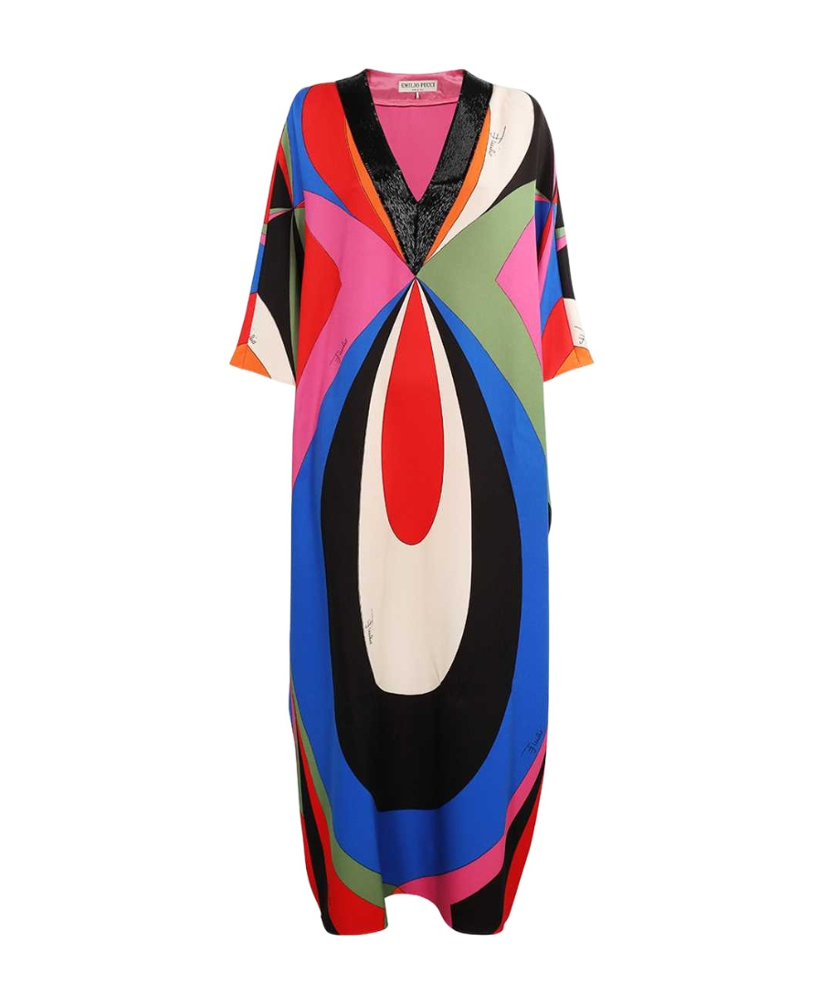 Pucci Goccia-print Maxi Dress In Multicolor