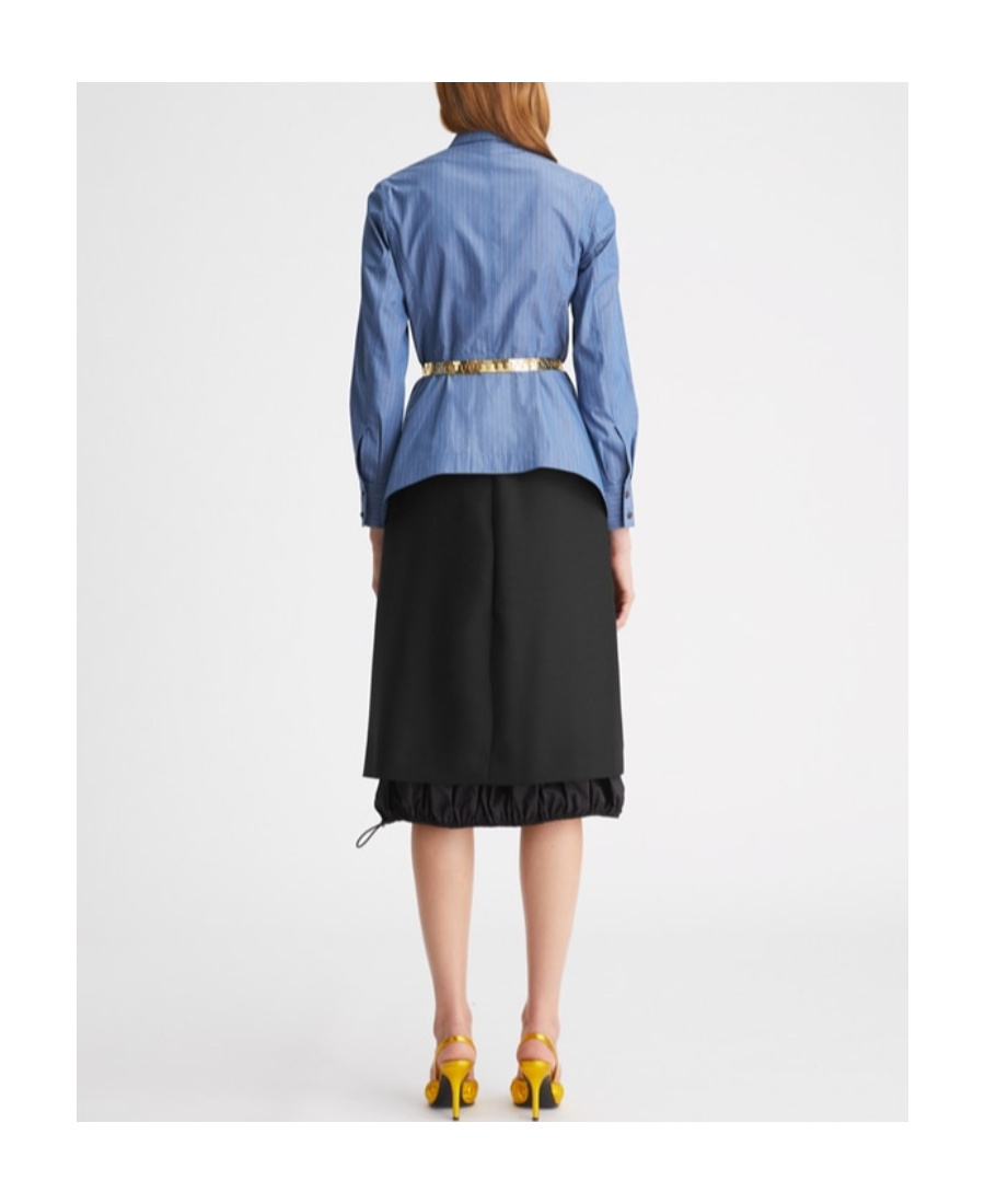 Tory Burch Layered Wool-mohair Skirt In Black