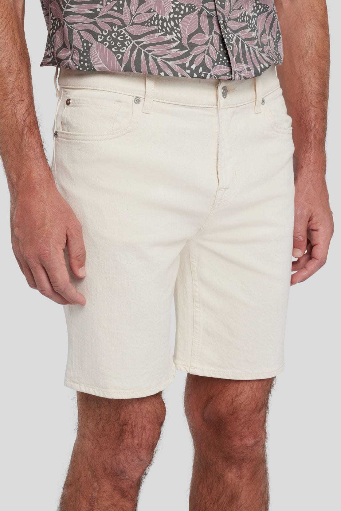 7 For All Mankind Straight Shorts In Nude
