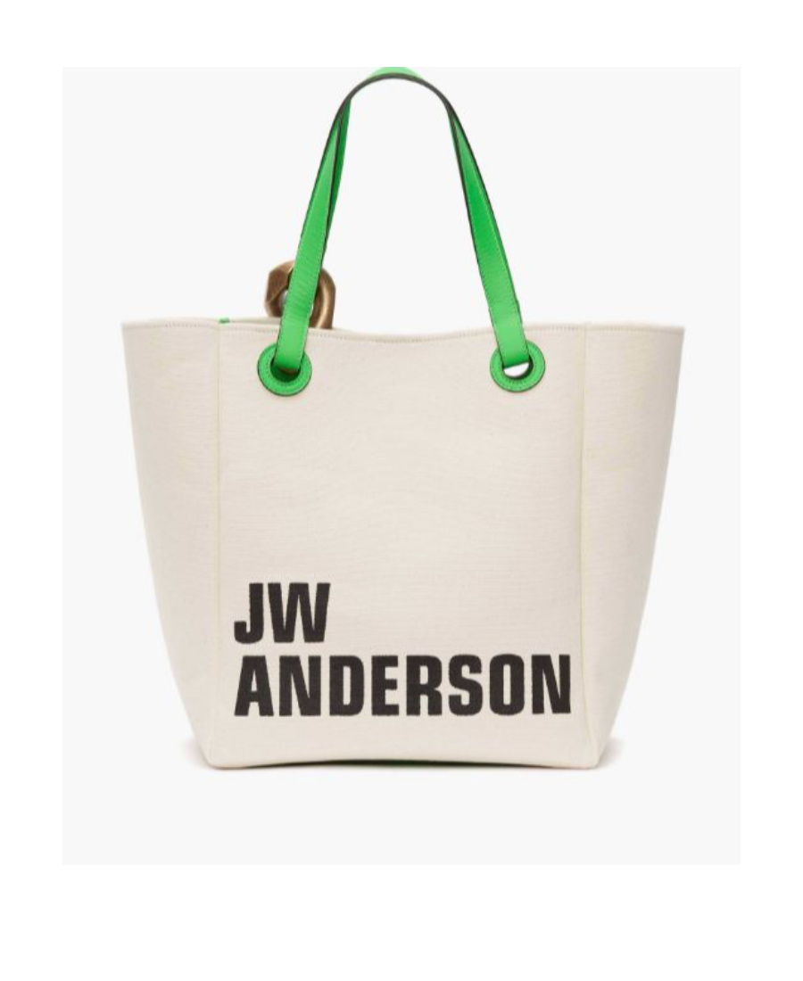 Jw Anderson Corner Canvas Tote Bag In White