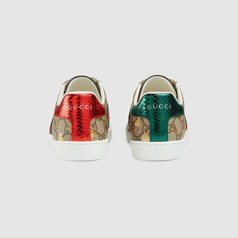 Shop Gucci Ace Gg Supreme Sneaker With Bees In Multicolor