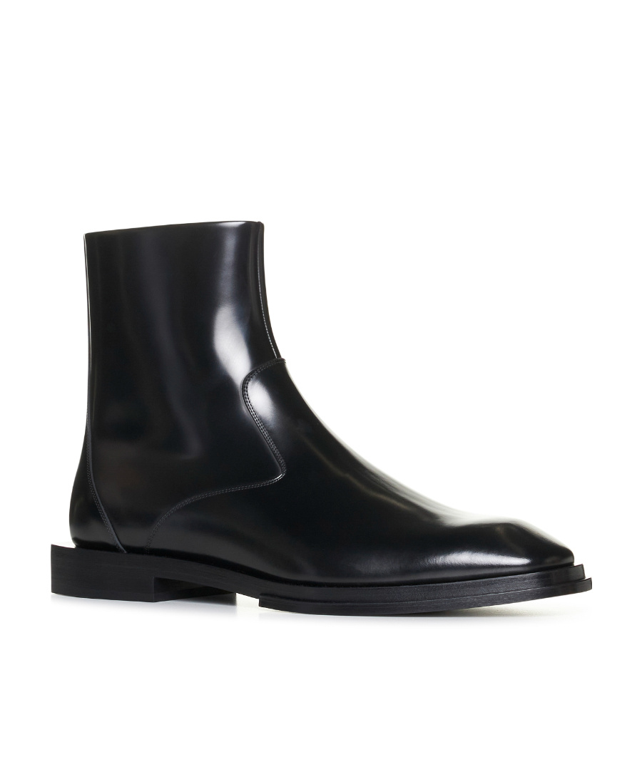 ALEXANDER MCQUEEN ALEXANDER MCQUEEN LOGO PLAQUE ZIP-UP BOOTS