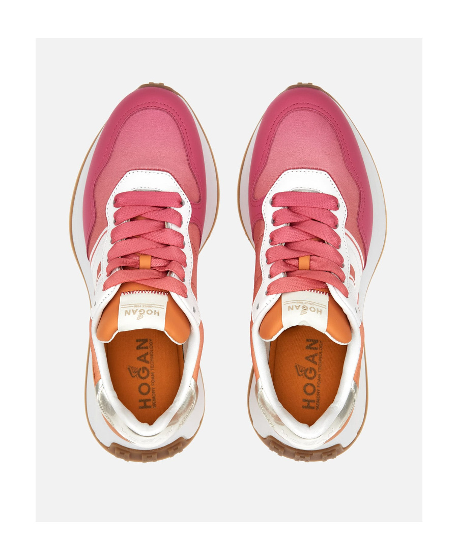 Hogan Colour-block Low-top Sneakers In White