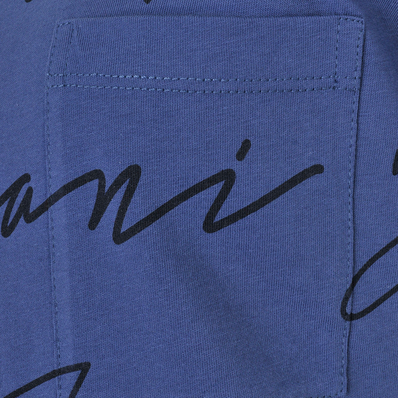 Shop Armani Jeans Logo Printed T-shirt In Blue