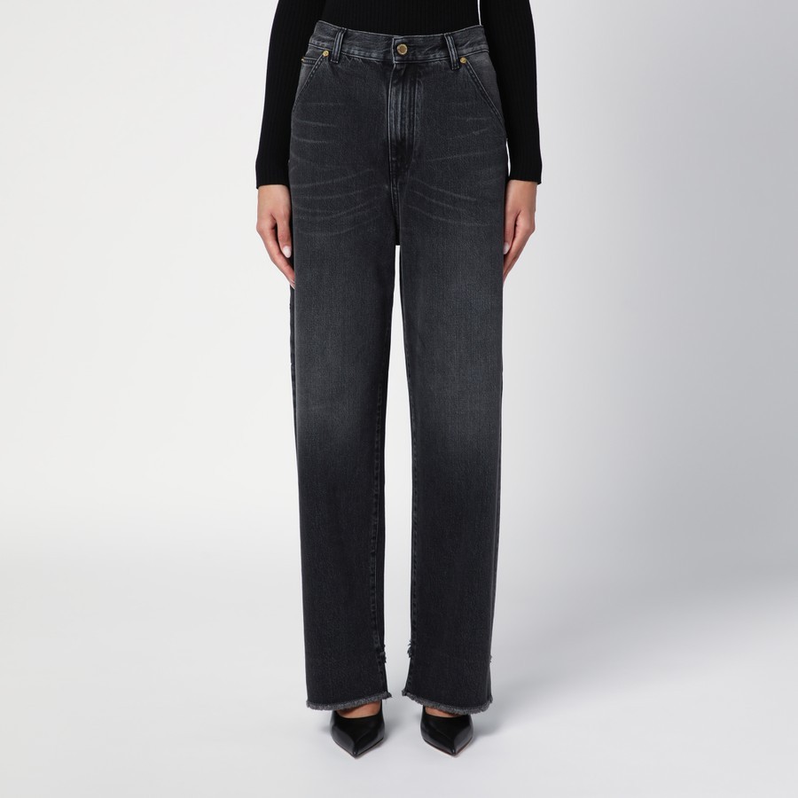 Shop Darkpark Belt Ring Washed Jeans In Black