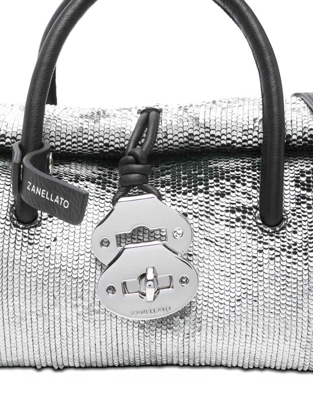 Zanellato Dotta Cbi Baby Leather Handbag In Silver
