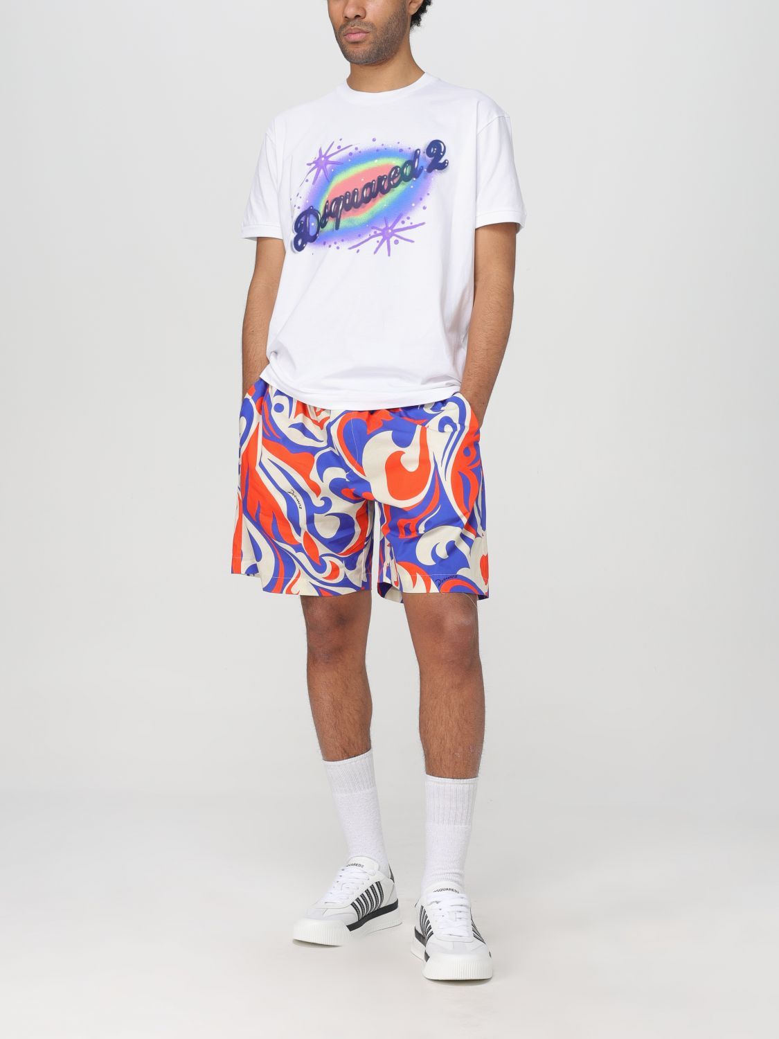 DSQUARED2 LOGO-PRINT COTTON T-SHIRT