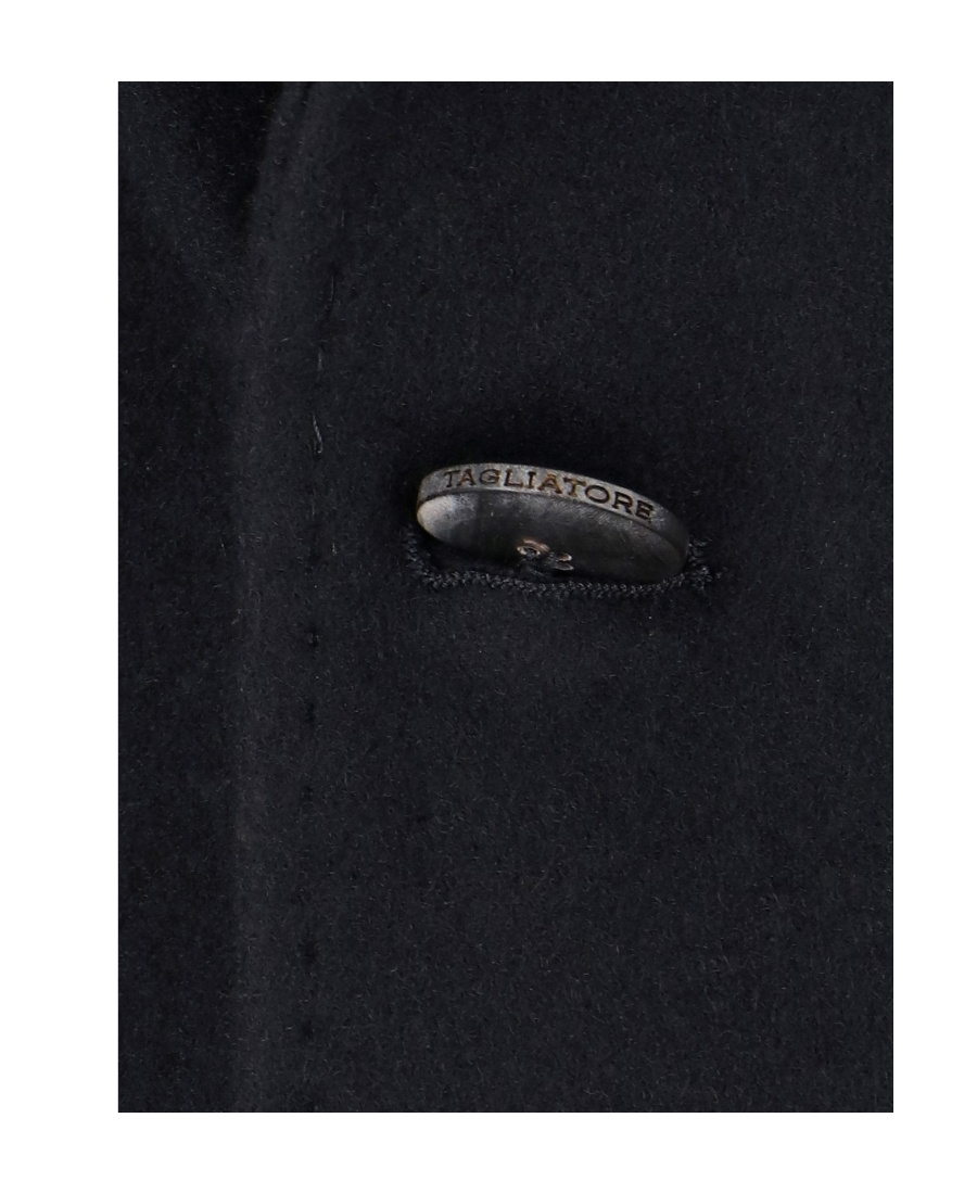 Tagliatore Notched-lapels Double-breasted Coat In Black