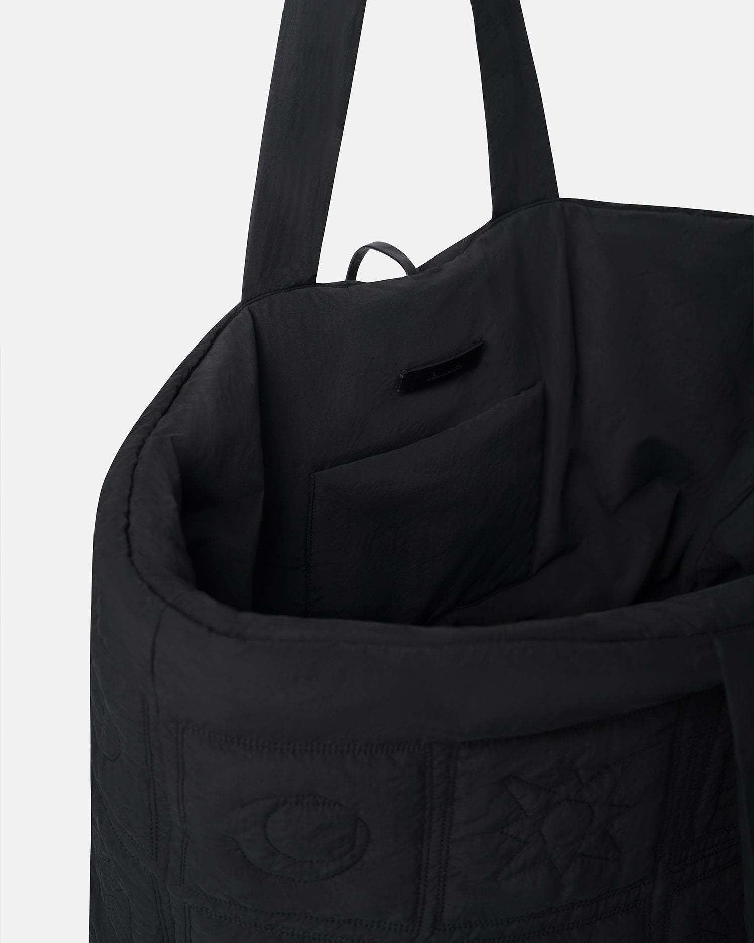Nanushka Quilted Tech-poplin Tote In Black