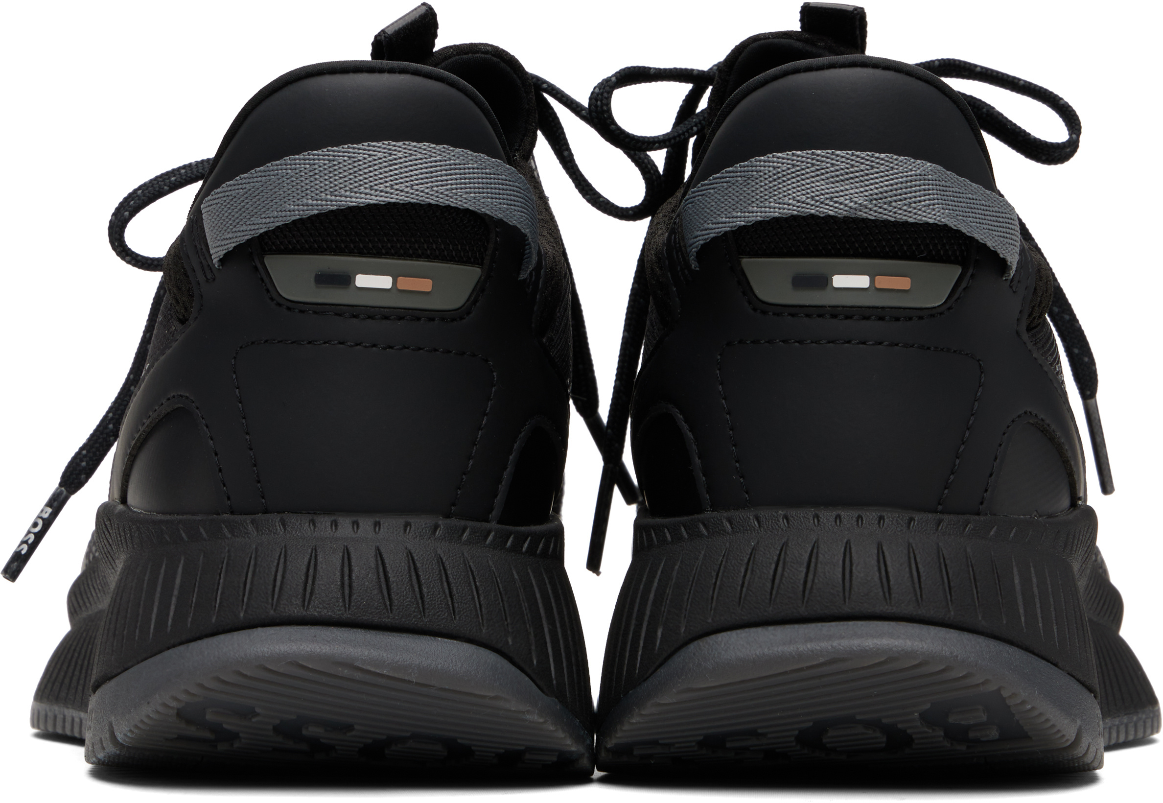 Hugo Boss Textured Lace-up Low-top Sneakers In Black