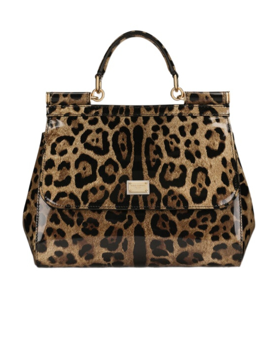 Dolce & Gabbana Medium Sicily Leopard-print Bag In Black