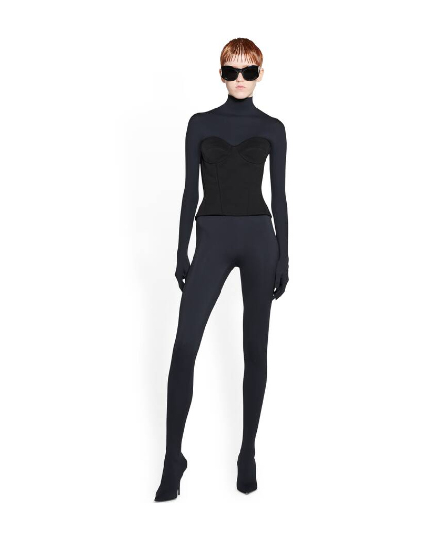 Balenciaga Boned Corset Top In Black