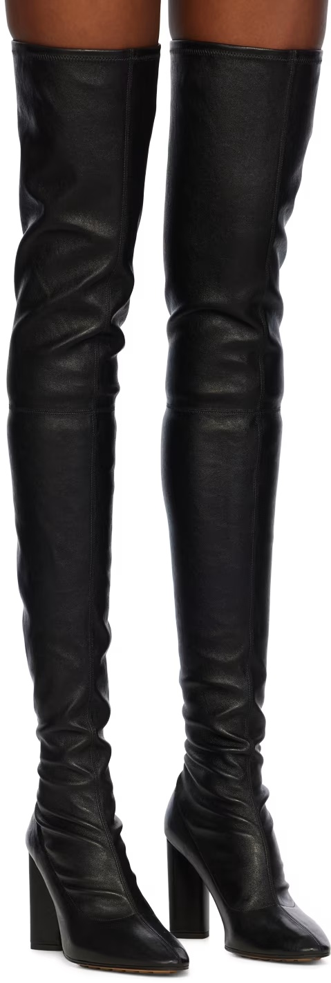 Bottega Veneta Tripod Knee-high Boots In Black