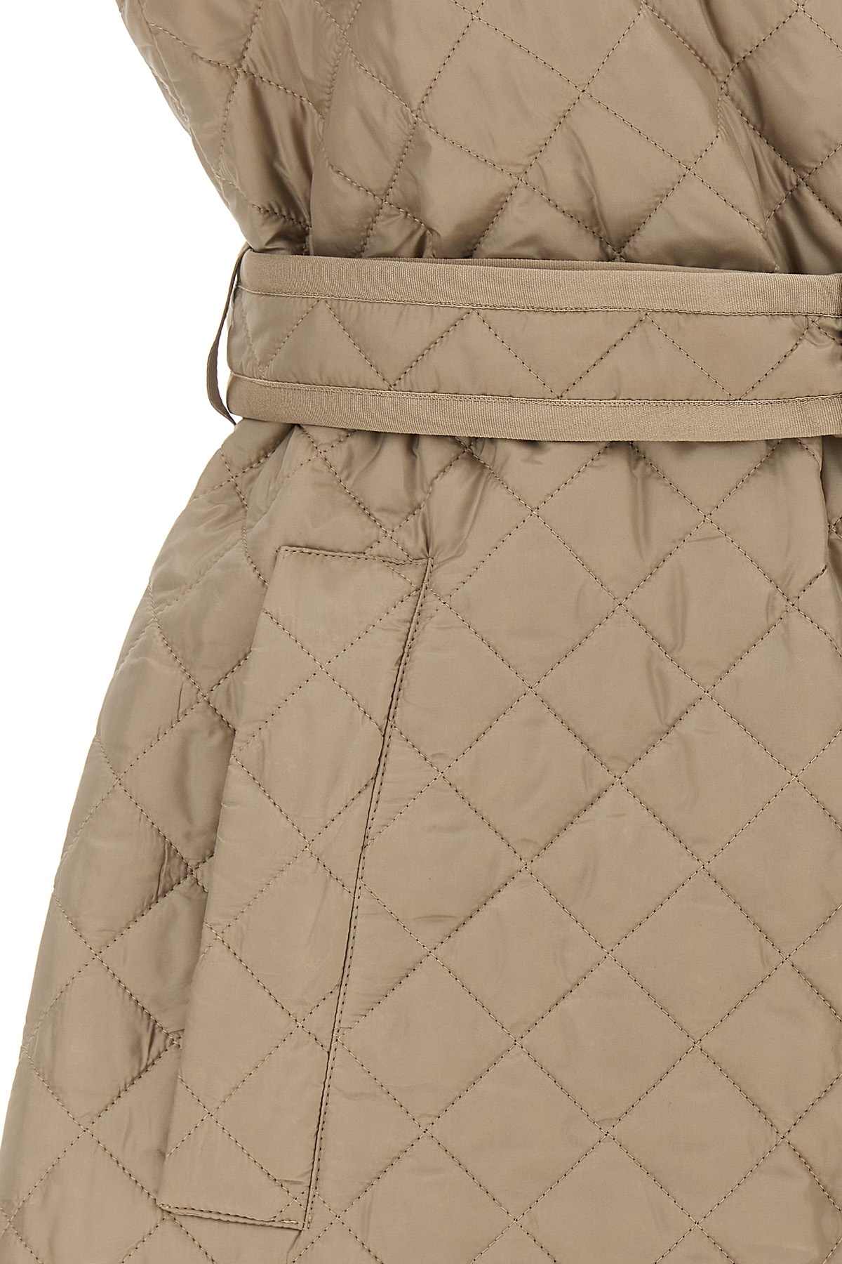 Max Mara Quilted Cotton Vest In Nude