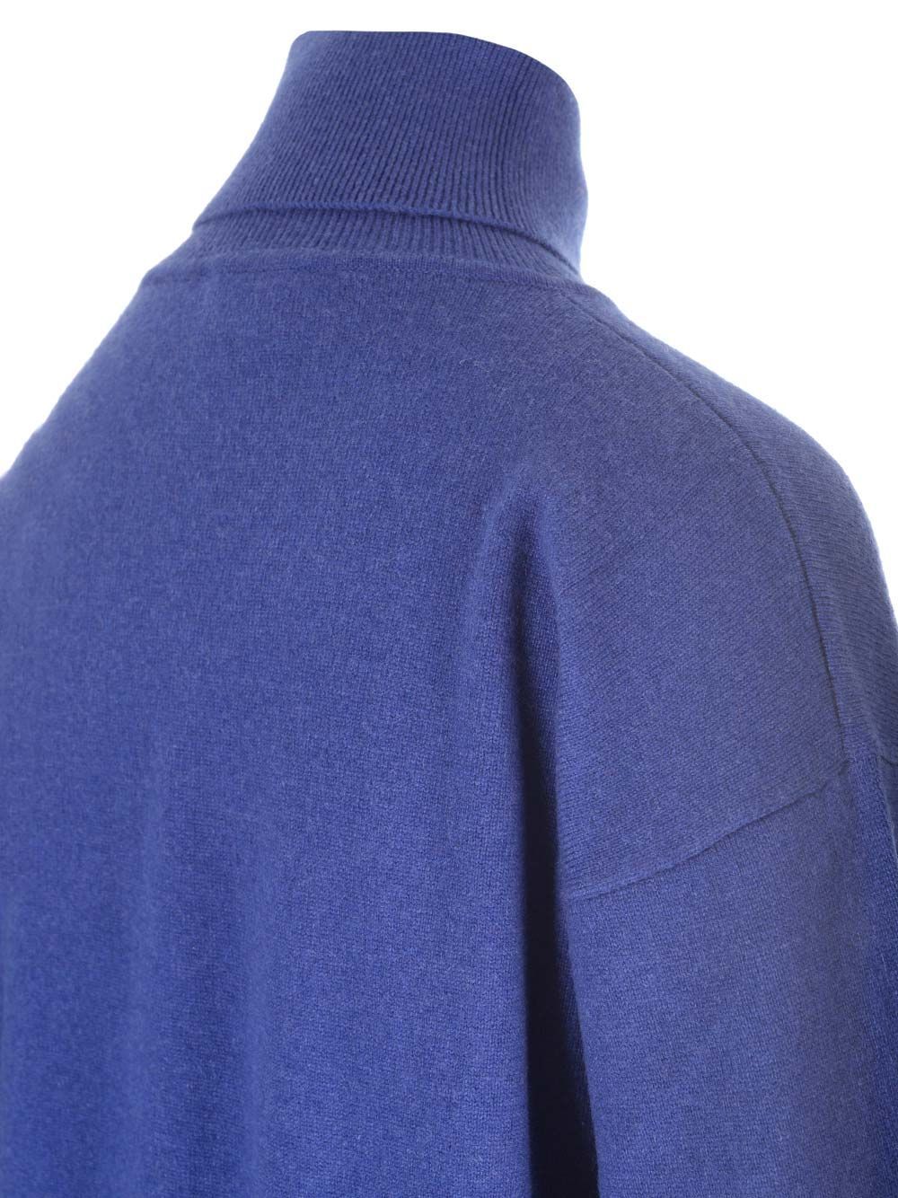 Saint Laurent High-neck Sweater In Blue