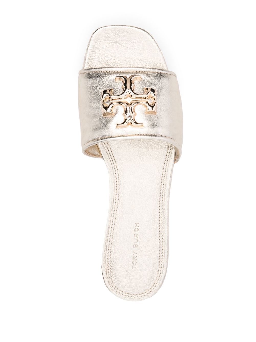 Tory Burch Eleanor Logo-plaque Sliders In Nude