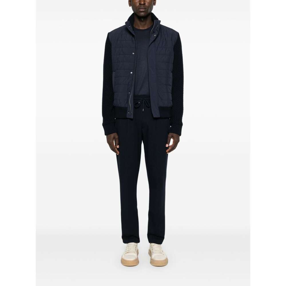 Herno Men Nylon And Wool Bomber Jacket In Black