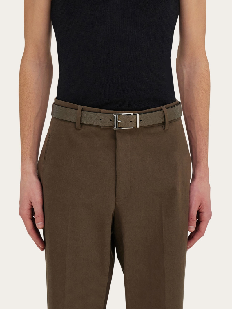 Ferragamo Reversible And Adjustable Belt In Brown