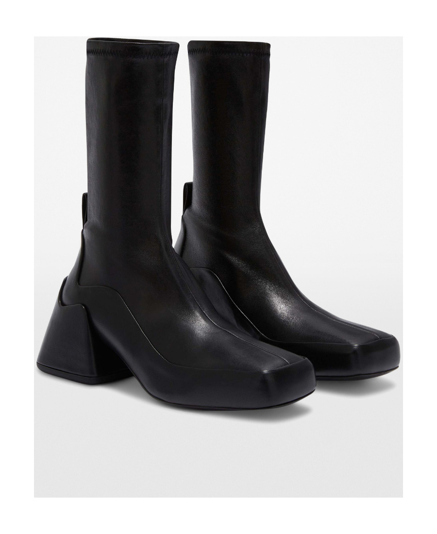 Jil Sander Block-heel Leather Boots In Black