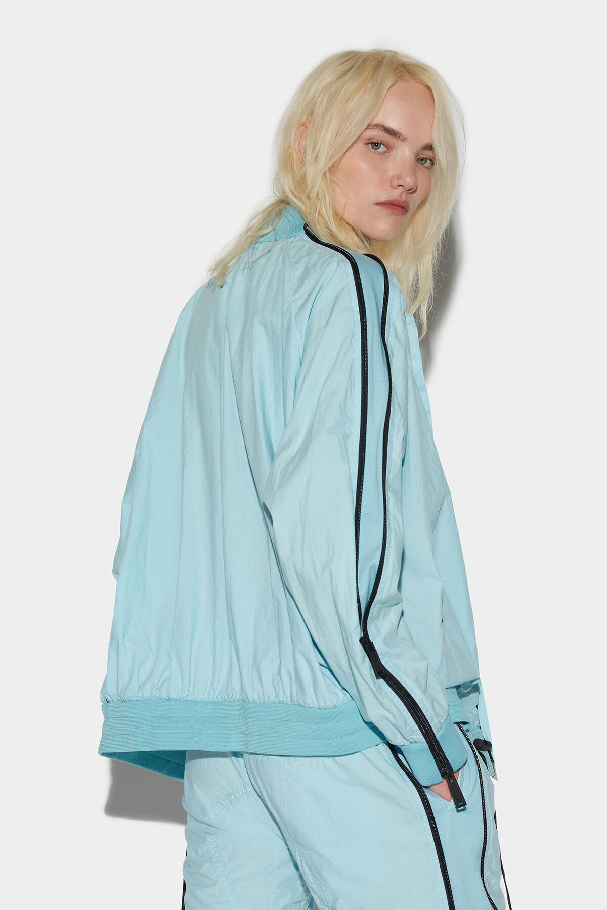 Shop Dsquared2 Zip-sleeve Track Jacket In Blue