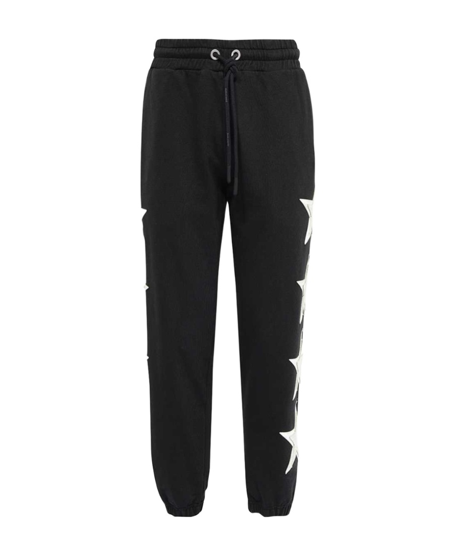 Palm Angels Star-patch Cotton Track Pants In Black