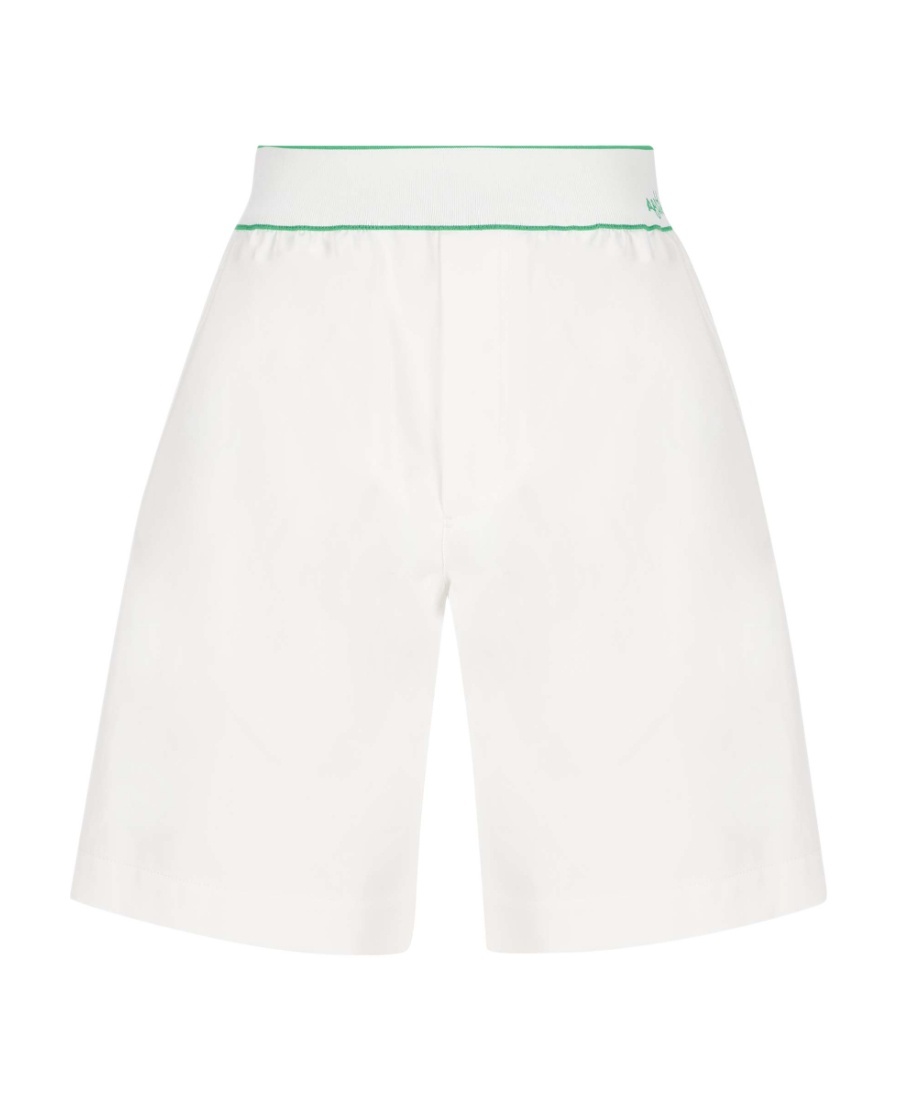 BOTTEGA VENETA EMBROIDERED-LOGO KNEE-LENGTH SHORTS