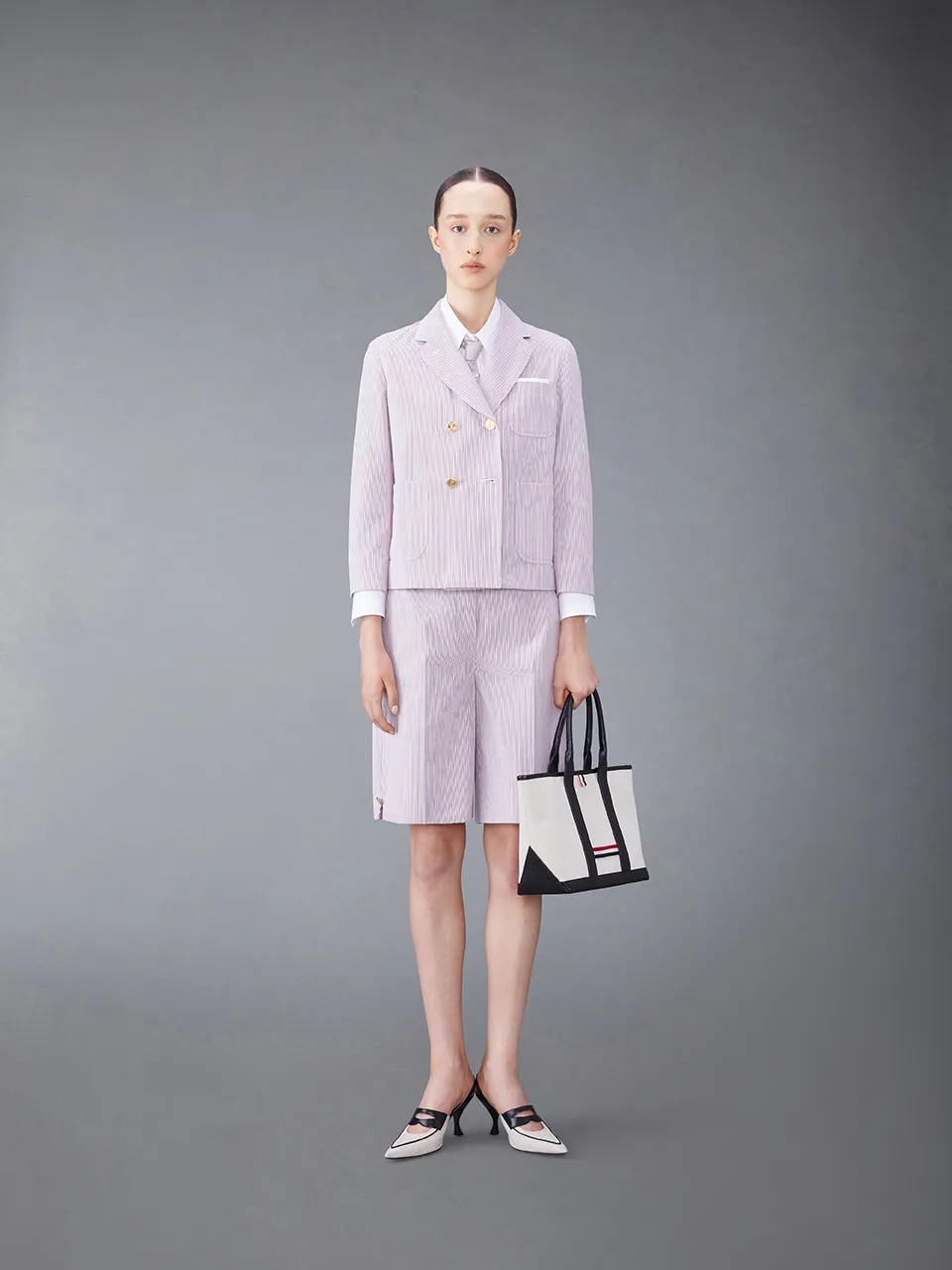 Thom Browne 4-bar Long-sleeved Shirt In White