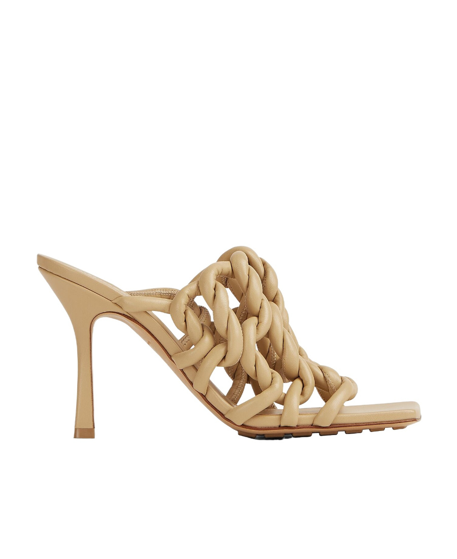 Shop Bottega Veneta Stretch 90mm Leather Mules In Nude