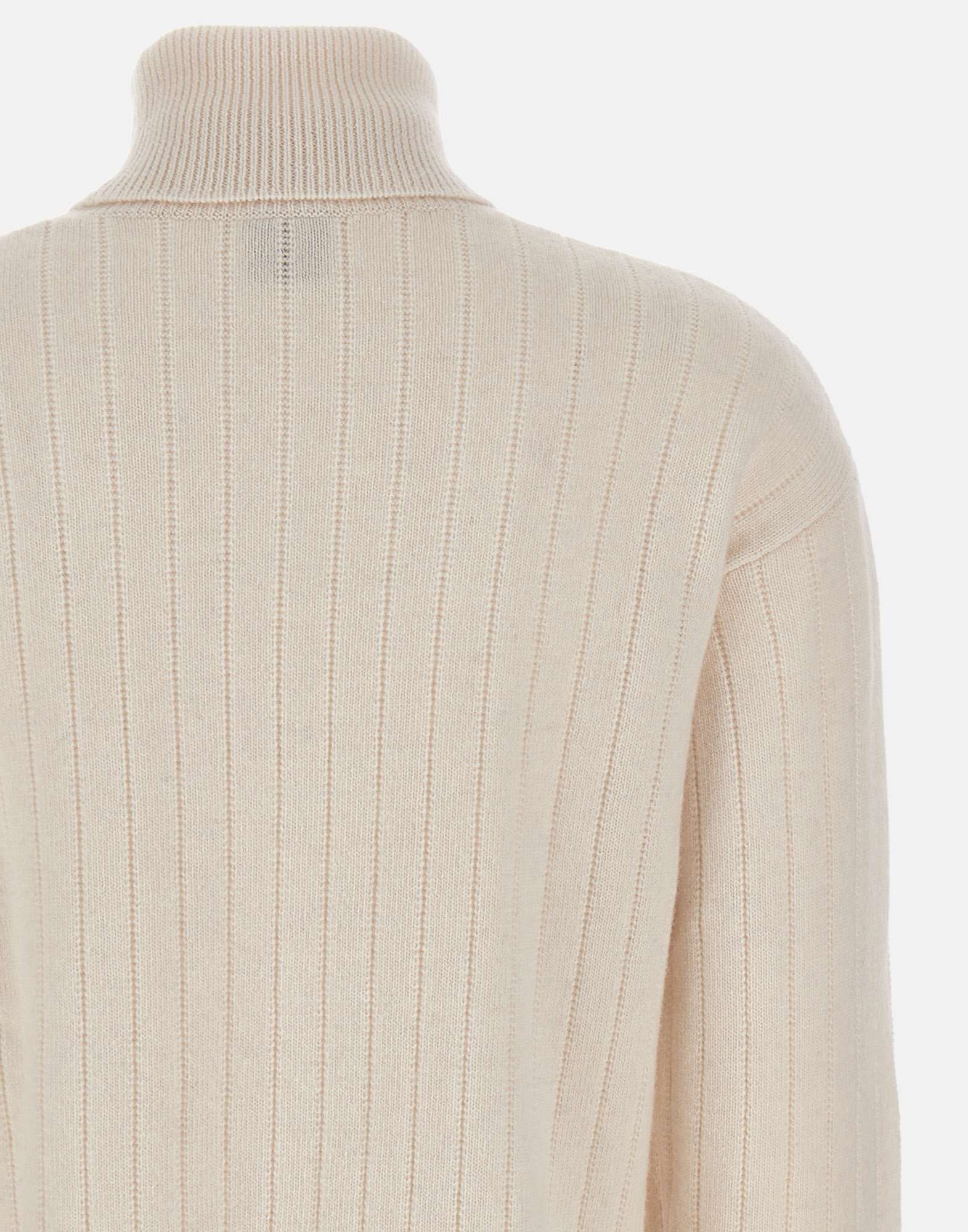 Eleventy Turtleneck Ribbed Sweater In Neutral