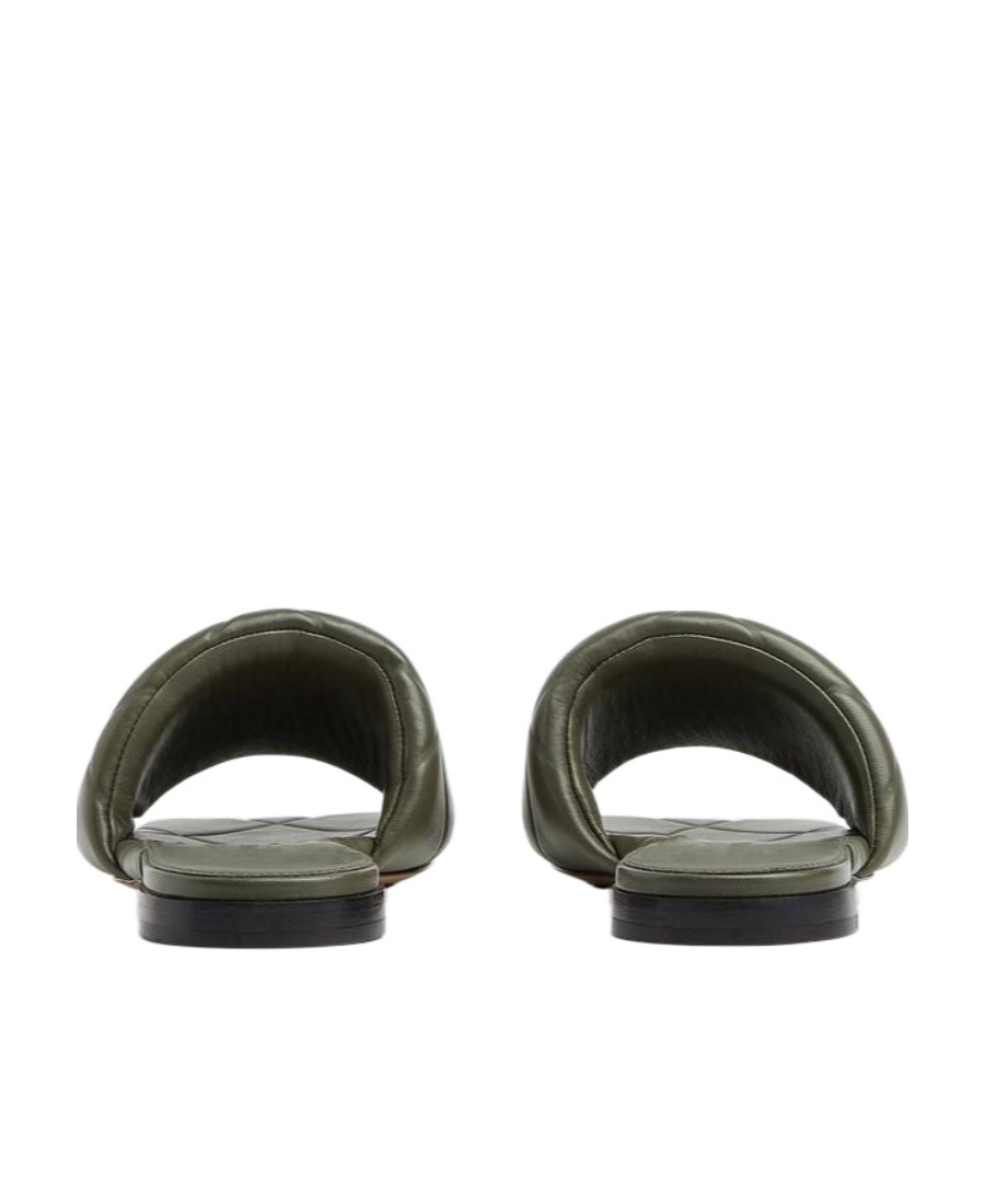 Bottega Veneta Diamond-quilt Open-toe Sandals In Green