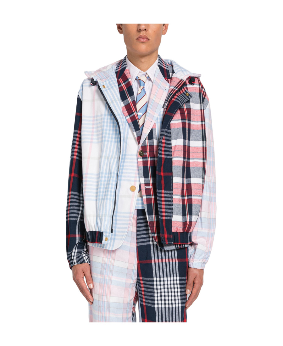 THOM BROWNE PATCHWORK PLAID-PRINT BLAZER