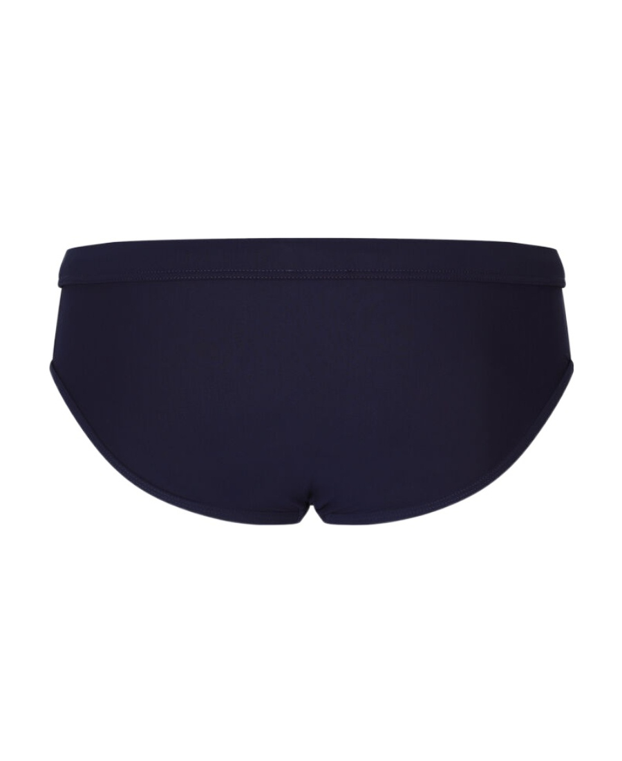 Dolce & Gabbana Swim Briefs With High-cut Leg And Branded Plate In Black