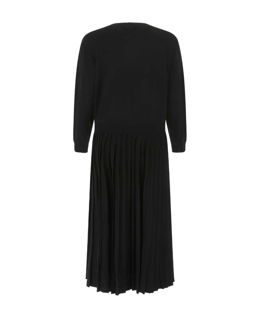 Prada Versatile Wool Blend Dress In Black