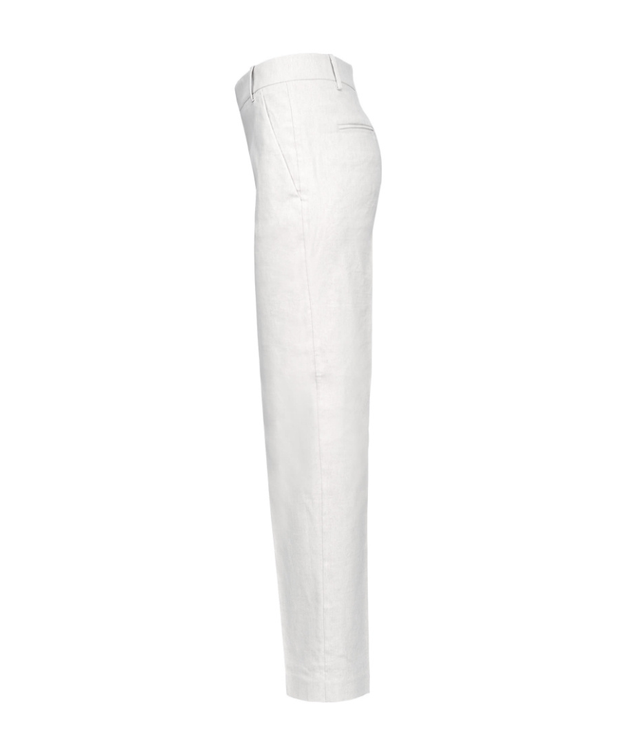 Pinko Cropped Straight-leg Trousers In White