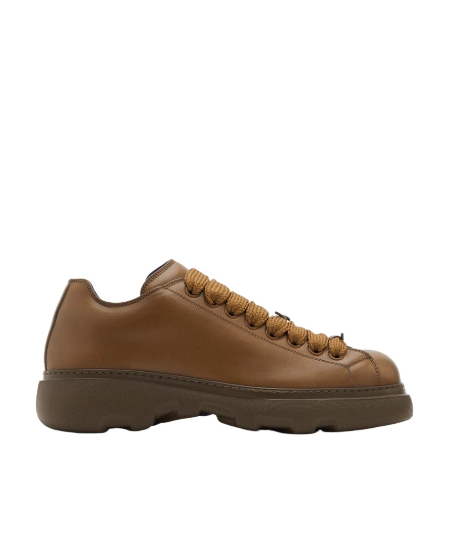 Burberry Ranger Leather Sneakers In Brown